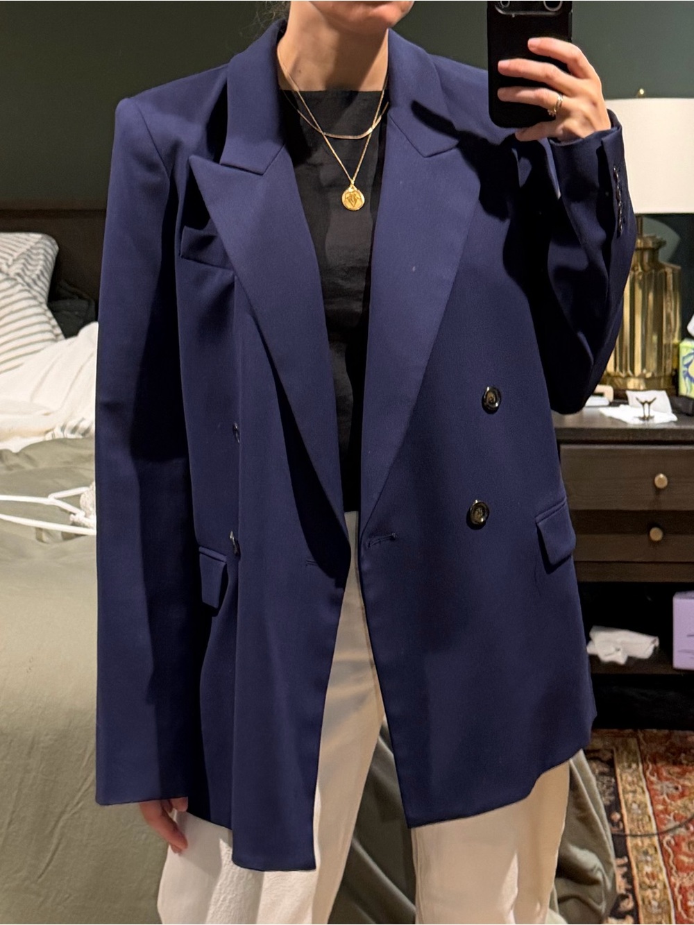 Argent - Navy Double-Breasted Blazer Jacket - size 2
